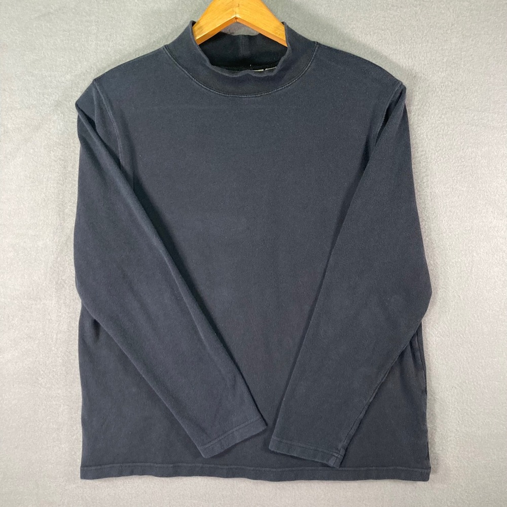 Croft & Barrow Mock Neck Shirt Mens XL Gray Stretch Long Sleeve Casual‎